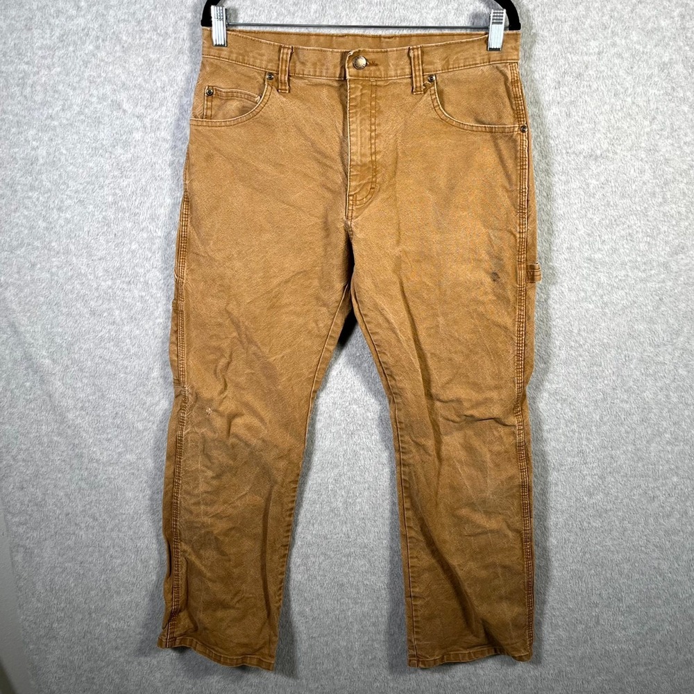 Genuine Dickies Carpenter Pants Mens 32x30 Brown Hammer Loop Workwear Rugged